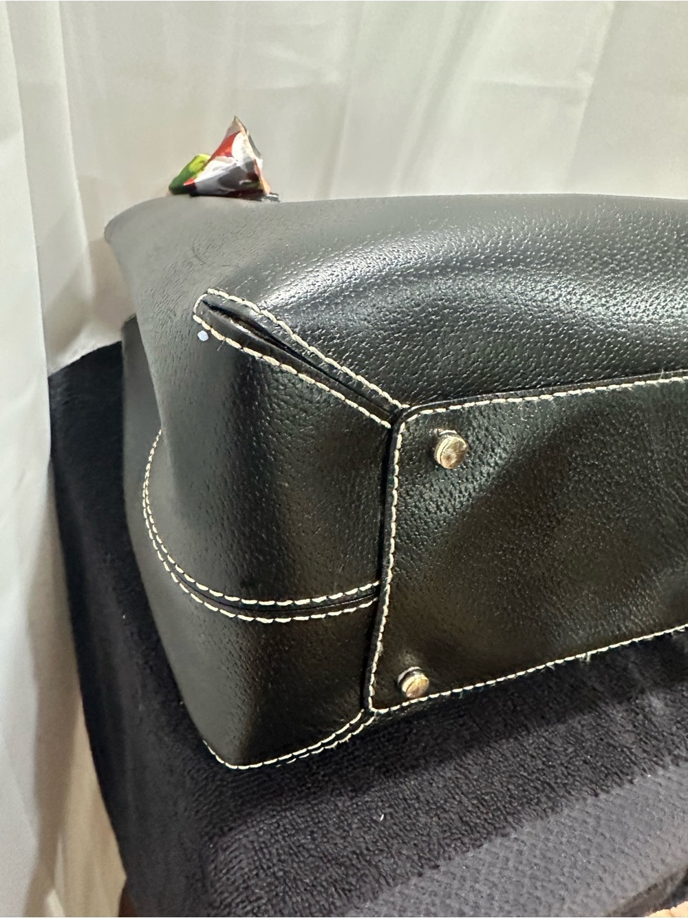 kate spade Black Leather Tote with Floral Scarf and Matching Wallet - Picture 11 of 17